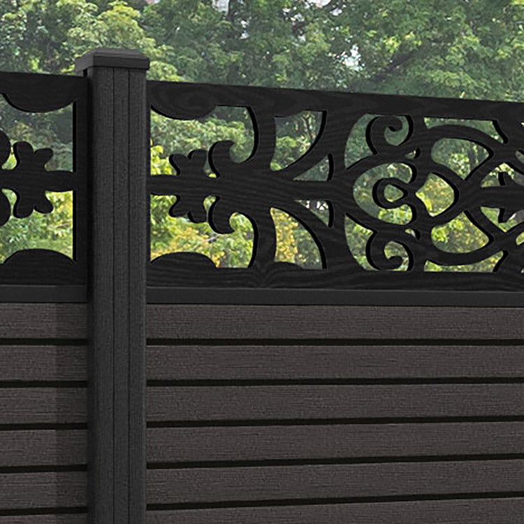 Hudson Windsor Fence Panel - Dark Oak - with our composite posts