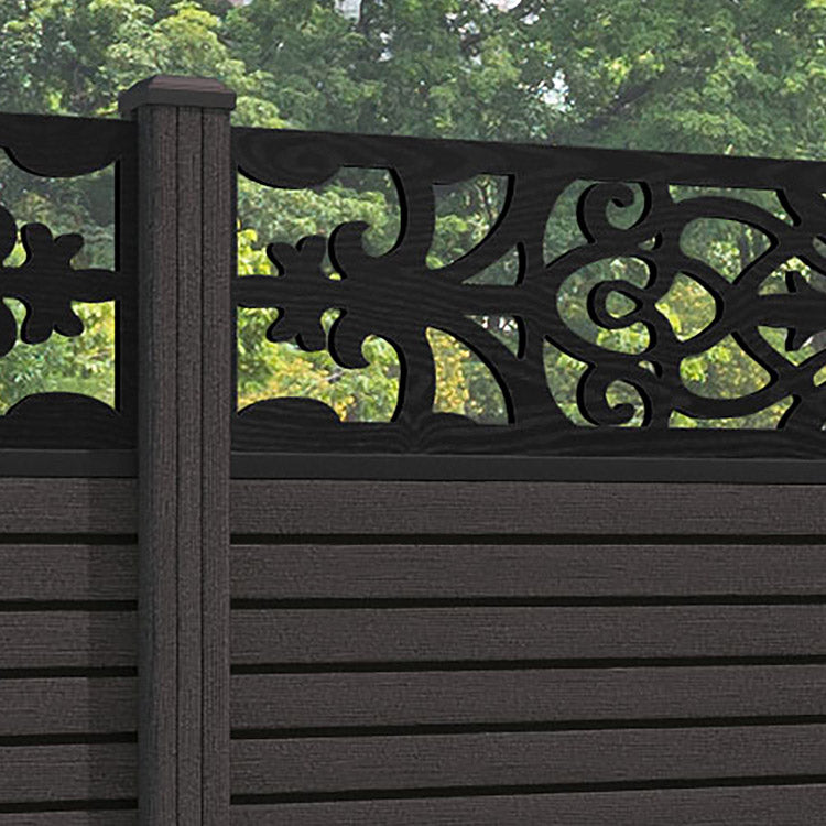 Hudson Windsor Fence Panel - Dark Oak - with our composite posts