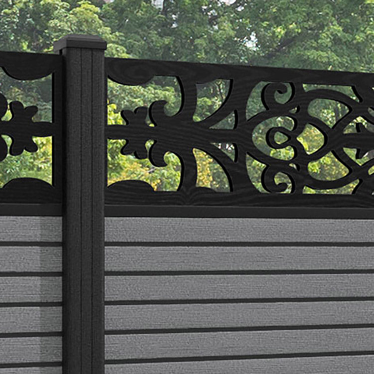Hudson Windsor Fence Panel - Mid Grey - with our composite posts