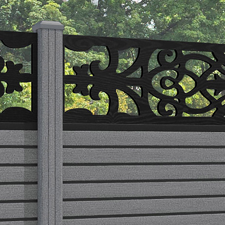 Hudson Windsor Fence Panel - Mid Grey - with our composite posts