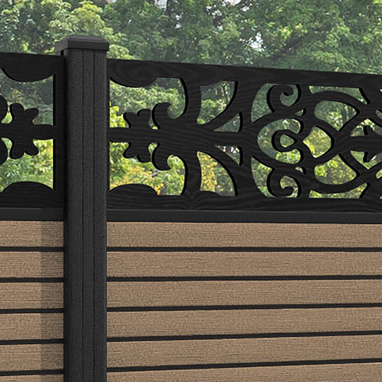 Hudson Windsor Fence Panel - Teak - with our composite posts
