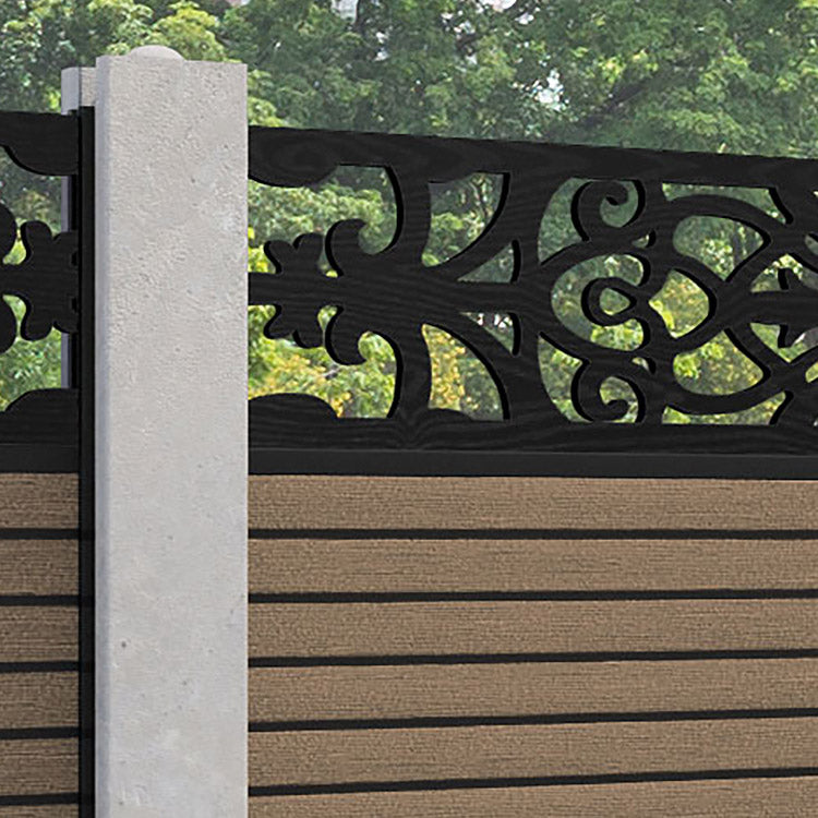 Hudson Windsor Fence Panel - Teak - for existing concrete posts