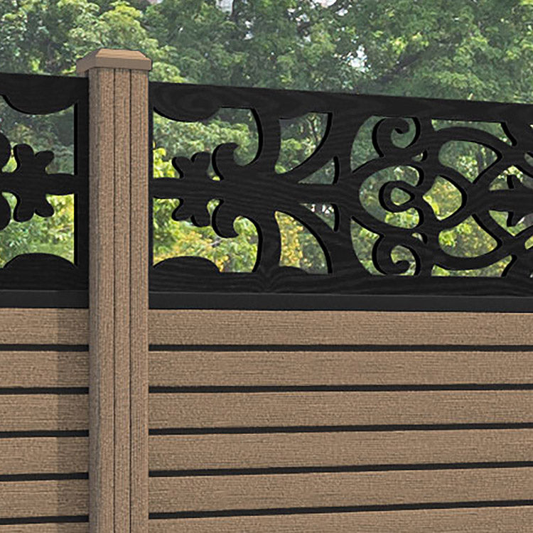 Hudson Windsor Fence Panel - Teak - with our composite posts