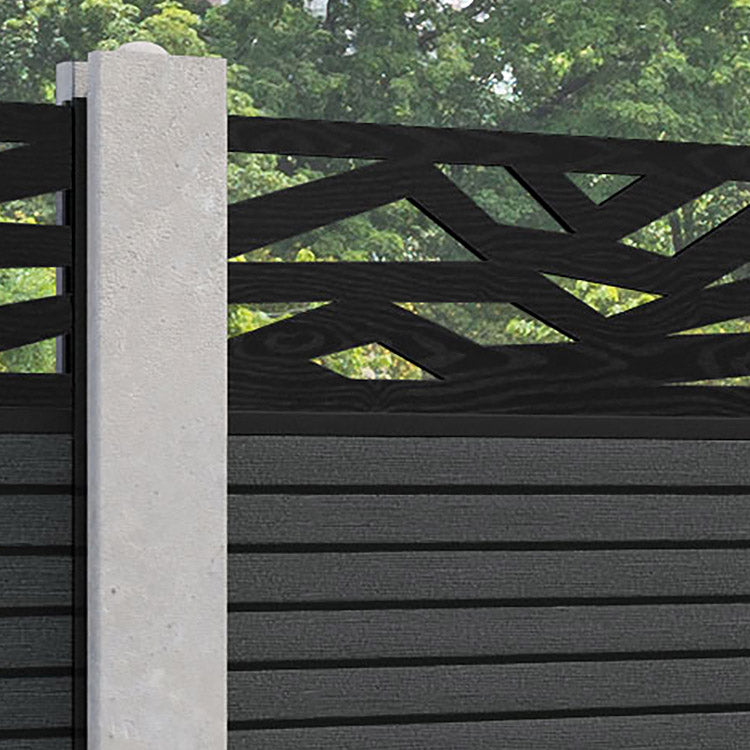 Hudson Zenith Fence Panel - Dark Grey - for existing concrete posts