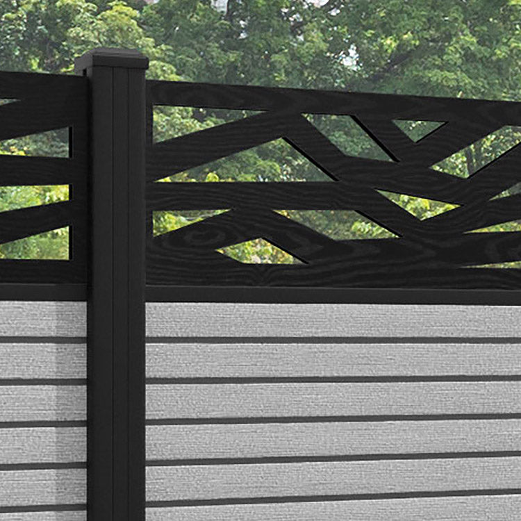 Hudson Zenith Fence Panel - Light Grey - with our aluminium posts