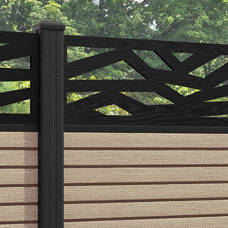Hudson Zenith Fence Panel - Light Oak - with our composite posts