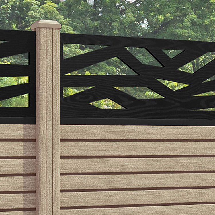 Hudson Zenith Fence Panel - Light Oak - with our composite posts