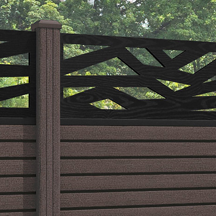 Hudson Zenith Fence Panel - Mid Brown - with our composite posts