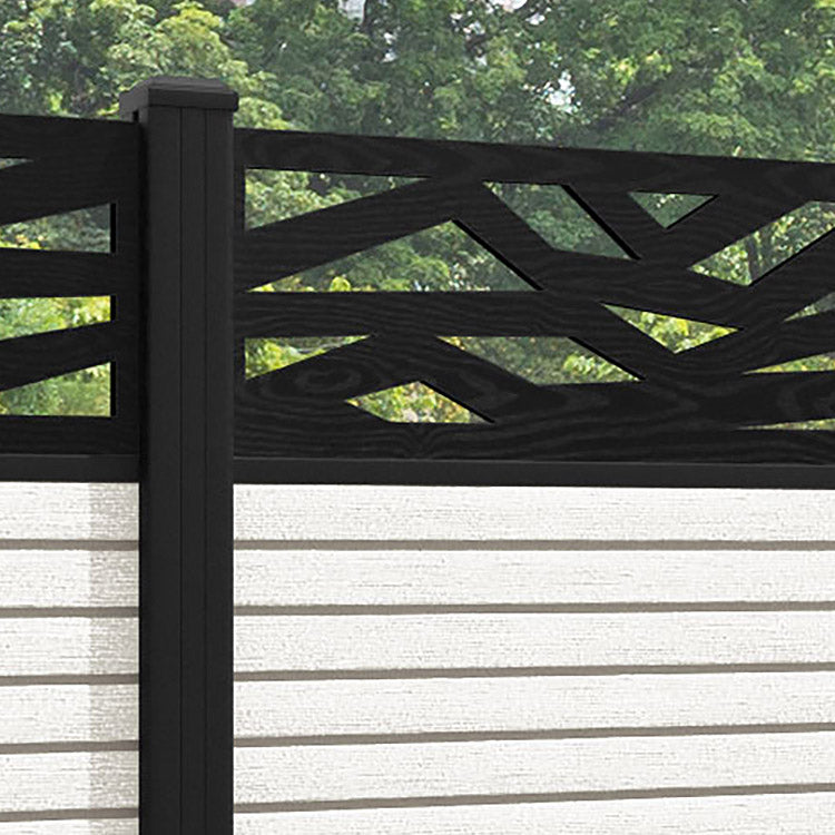 Hudson Zenith Fence Panel - Light Stone - with our aluminium posts