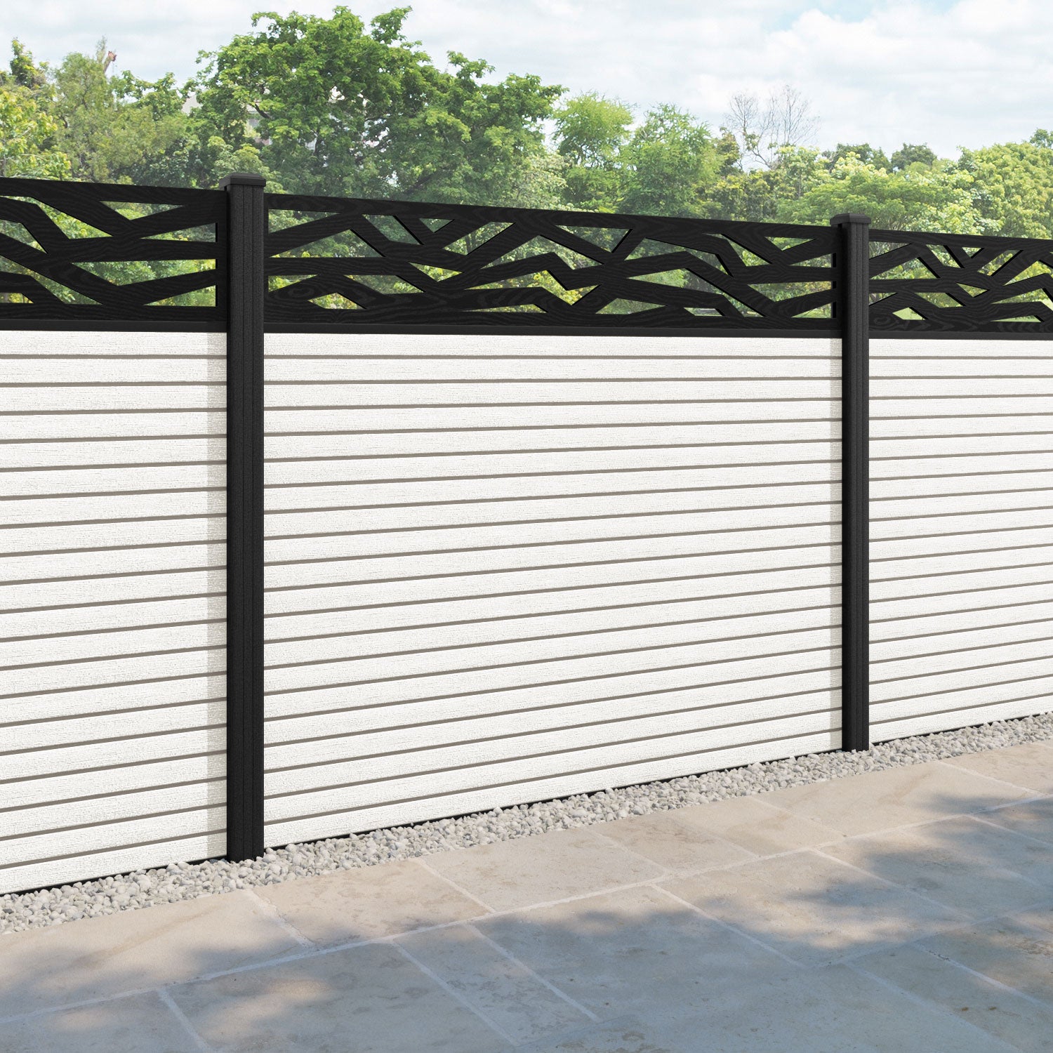 Hudson Zenith Fence Panel - Light Stone - with our composite posts