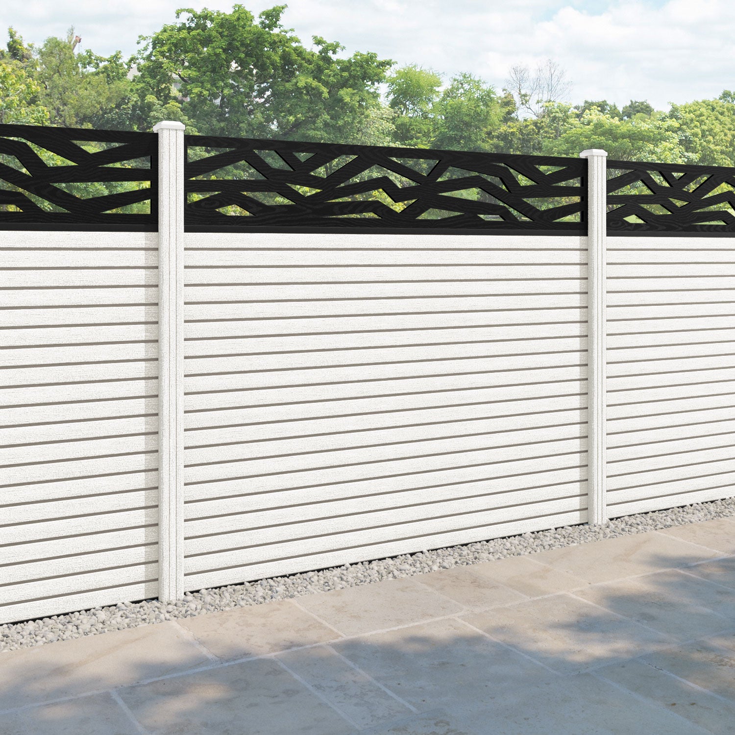 Hudson Zenith Fence Panel - Light Stone - with our composite posts