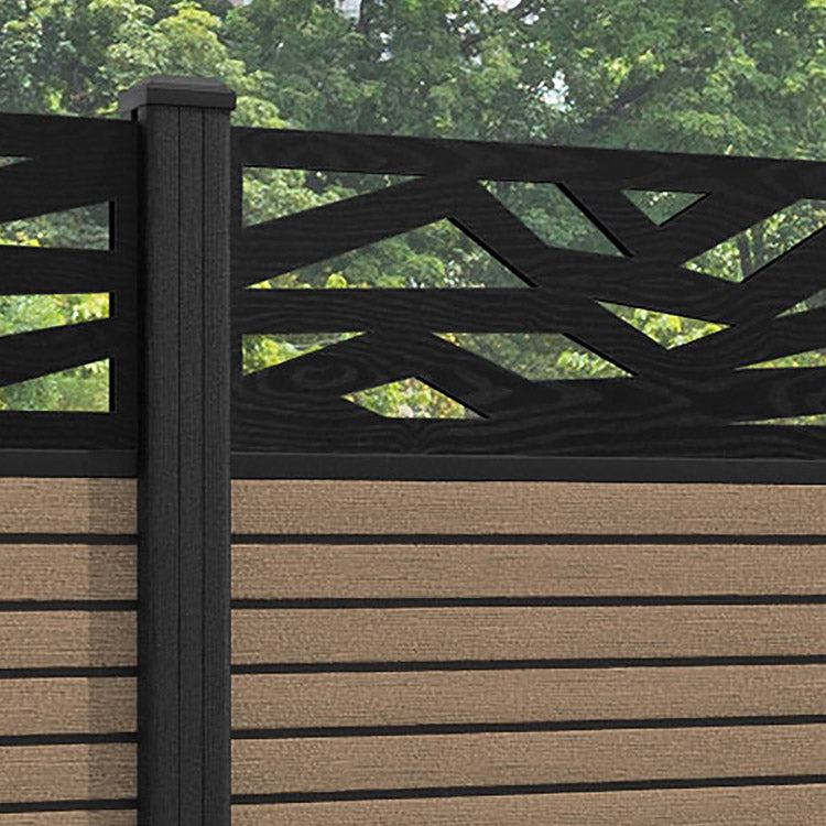 Hudson Zenith Fence Panel - Teak - with our composite posts