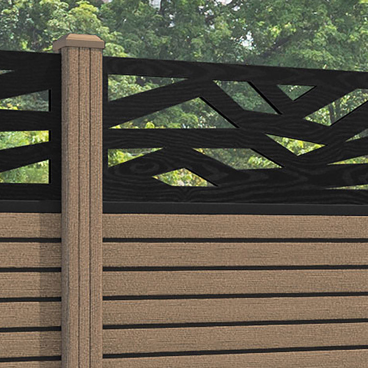 Hudson Zenith Fence Panel - Teak - with our composite posts