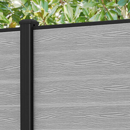 Classic Fence Panel - Light Grey - with our aluminium posts