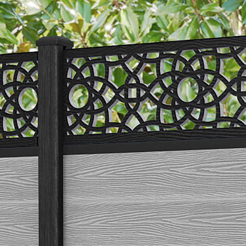 Classic Ambar Fence Panel - Light Grey - with our composite posts
