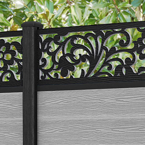 Classic Eden Fence Panel - Light Grey - with our composite posts