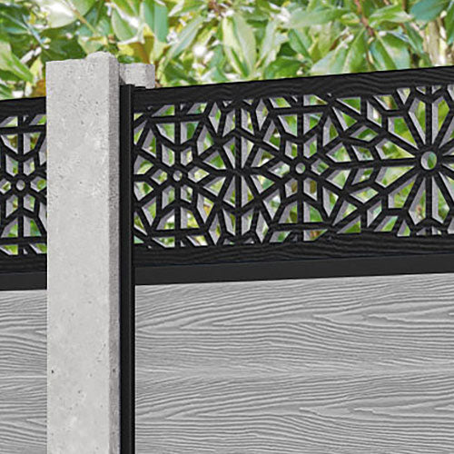 Classic Alnara Fence Panel - Light Grey - for existing concrete posts