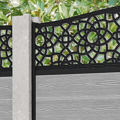 Classic Ambar Curved Top Fence Panel - Light Grey - for existing concrete posts