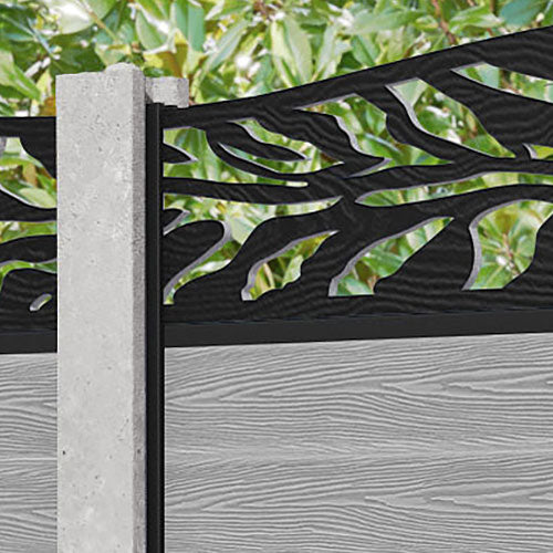 Classic Malawi Curved Top Fence Panel - Light Grey - for existing concrete posts