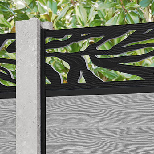 Classic Malawi Fence Panel - Light Grey - for existing concrete posts