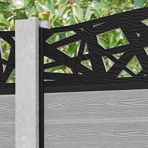 Classic Prism Curved Top Fence Panel - Light Grey - for existing concrete posts