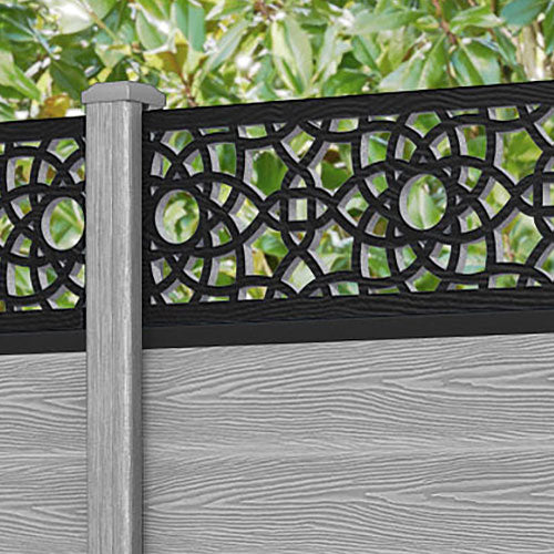Classic Ambar Fence Panel - Light Grey - with our composite posts