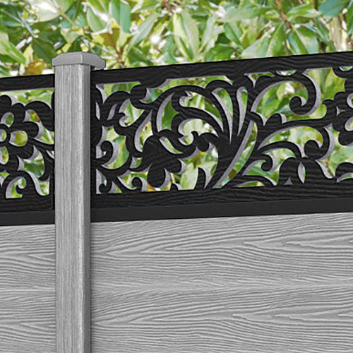 Classic Eden Fence Panel - Light Grey - with our composite posts