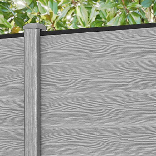 Classic Fence Panel - Light Grey - with our composite posts