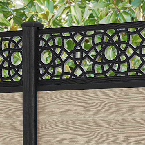 Classic Ambar Fence Panel - Light Oak - with our composite posts