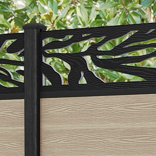 Classic Malawi Fence Panel - Light Oak - with our composite posts