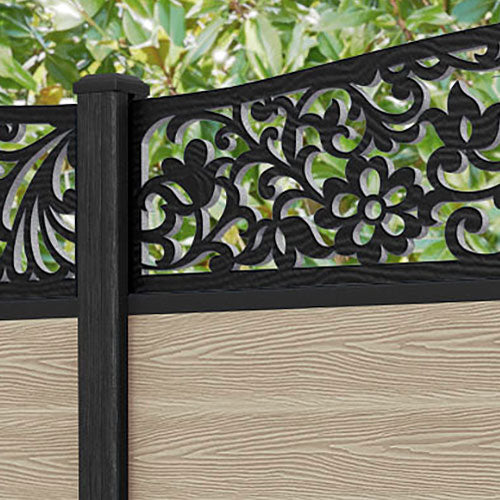 Classic Eden Curved Top Fence Panel - Light Oak - with our composite posts