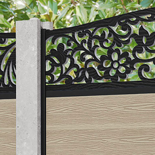 Classic Eden Curved Top Fence Panel - Light Oak - for existing concrete posts