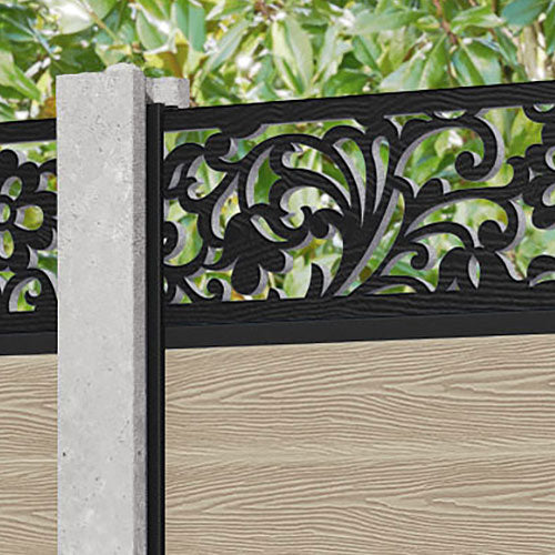 Classic Eden Fence Panel - Light Oak - for existing concrete posts