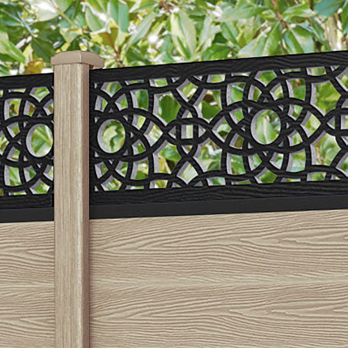 Classic Ambar Fence Panel - Light Oak - with our composite posts