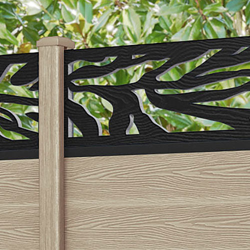 Classic Malawi Fence Panel - Light Oak - with our composite posts