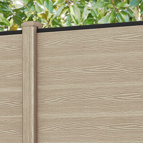 Classic Fence Panel - Light Oak - with our composite posts