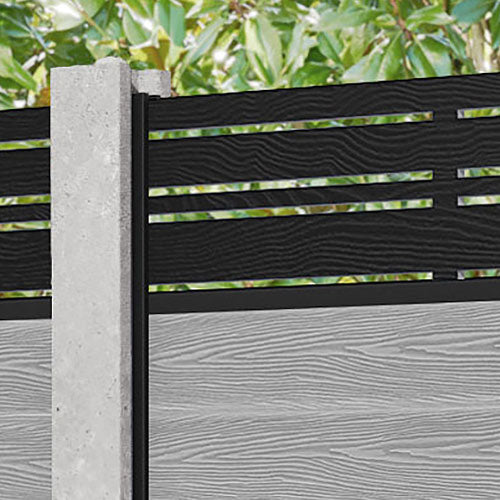 Classic Linea Fence Panel - Light Grey - for existing concrete posts