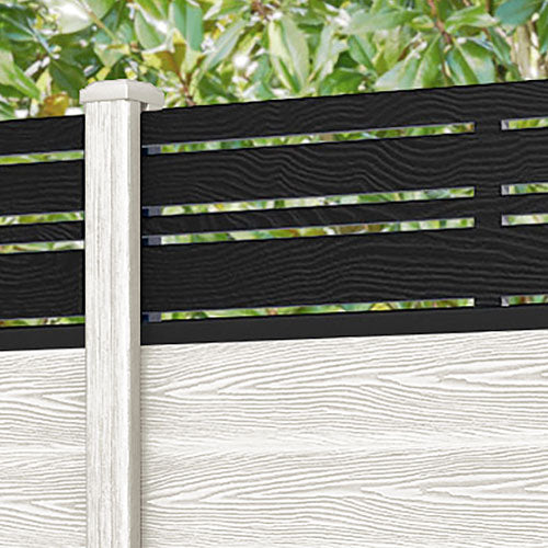 Classic Linea Fence Panel - Light Stone - with our composite posts