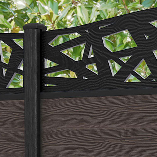 Classic Prism Curved Top Fence Panel - Mid Brown - with our composite posts