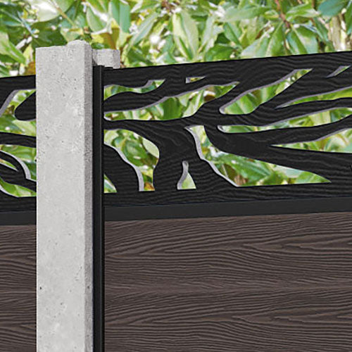 Classic Malawi Fence Panel - Mid Brown - for existing concrete posts