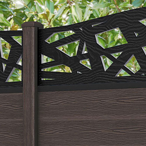Classic Prism Curved Top Fence Panel - Mid Brown - with our composite posts
