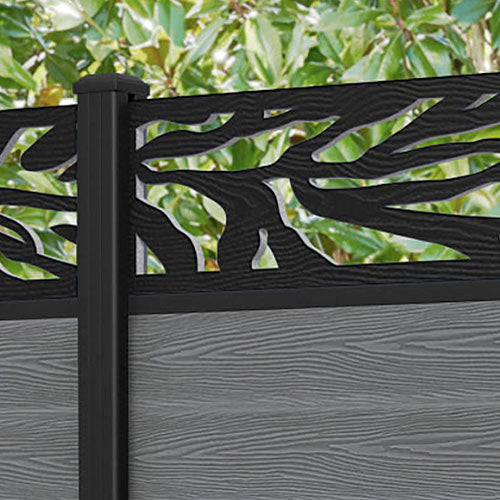 Classic Malawi Fence Panel - Mid Grey - with our aluminium posts