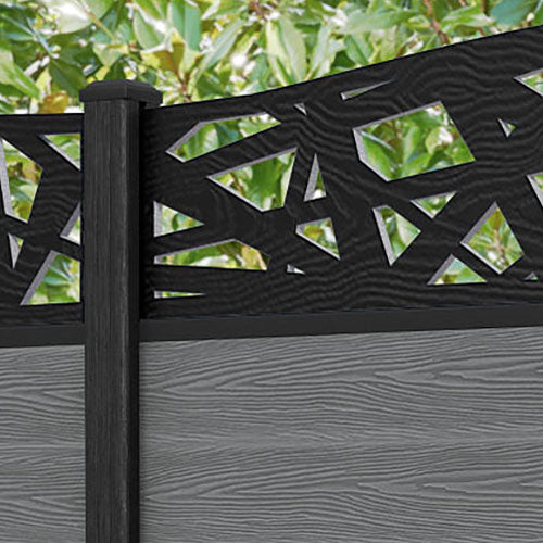 Classic Prism Curved Top Fence Panel - Mid Grey - with our composite posts