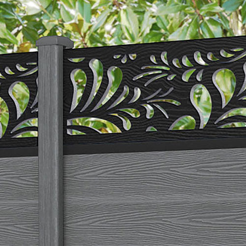 Classic Petal Fence Panel - Mid Grey - with our composite posts