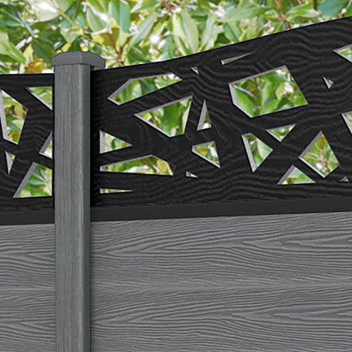 Classic Prism Curved Top Fence Panel - Mid Grey - with our composite posts