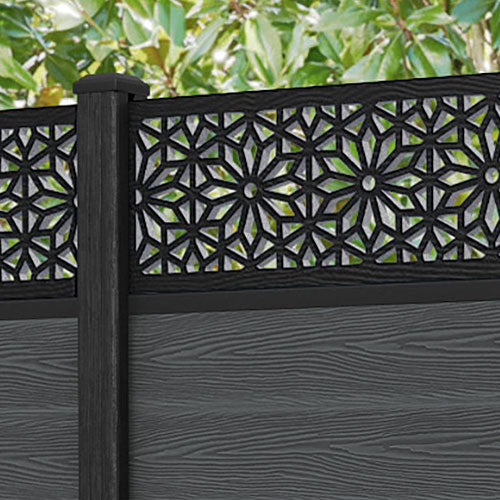 Classic Narwa Fence Panel - Dark Grey - with our composite posts