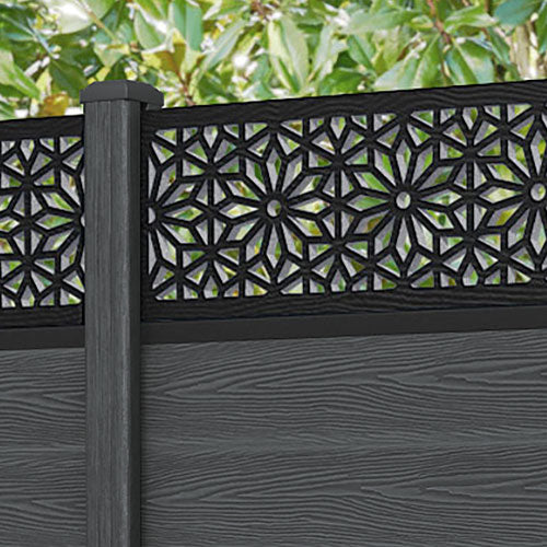 Classic Narwa Fence Panel - Dark Grey - with our composite posts