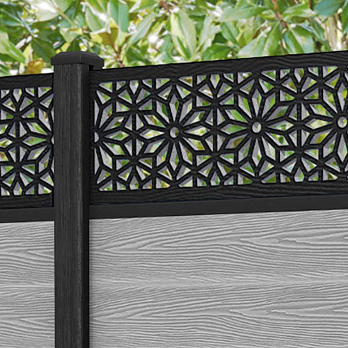 Classic Narwa Fence Panel - Light Grey - with our composite posts
