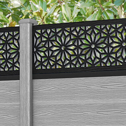 Classic Narwa Fence Panel - Light Grey - with our composite posts
