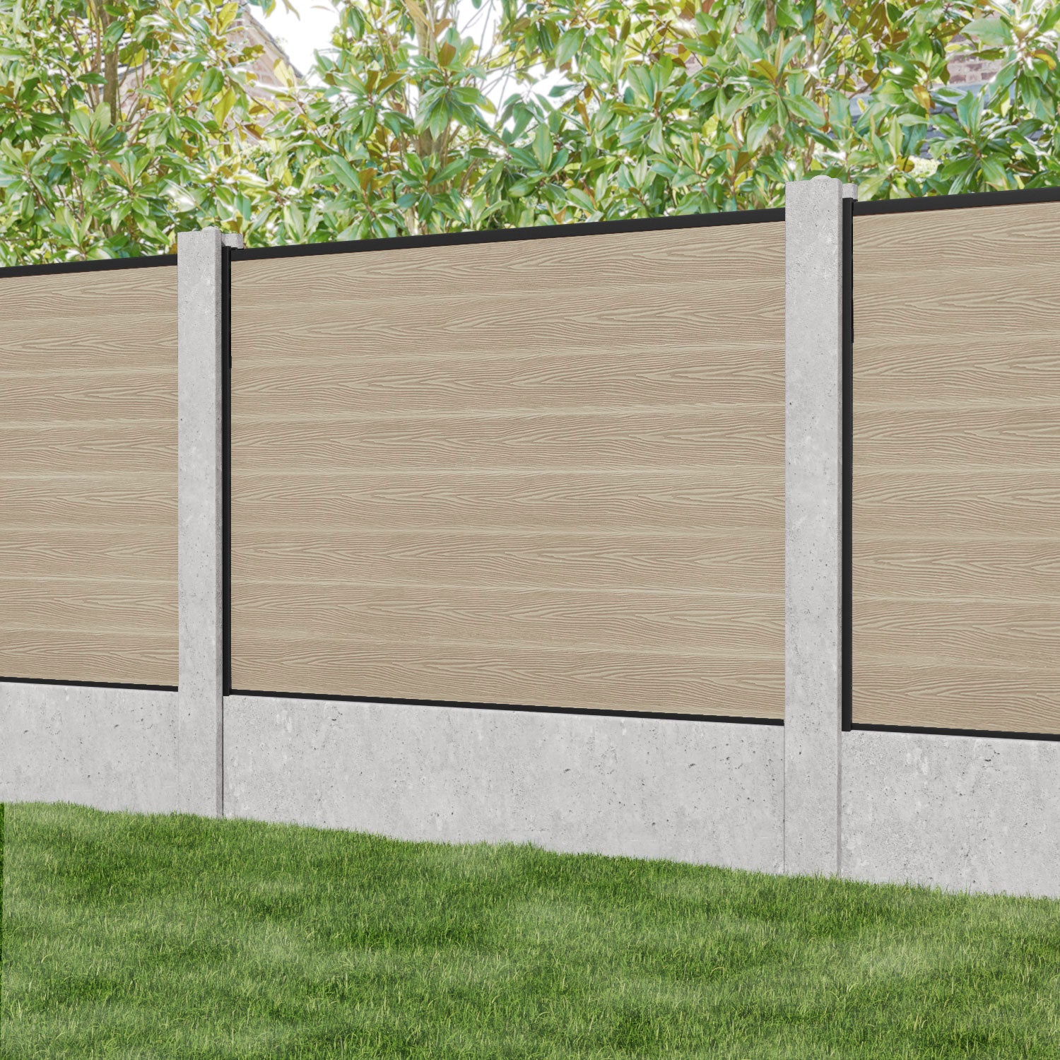 Classic Fence Panel - Light Oak - for existing concrete posts